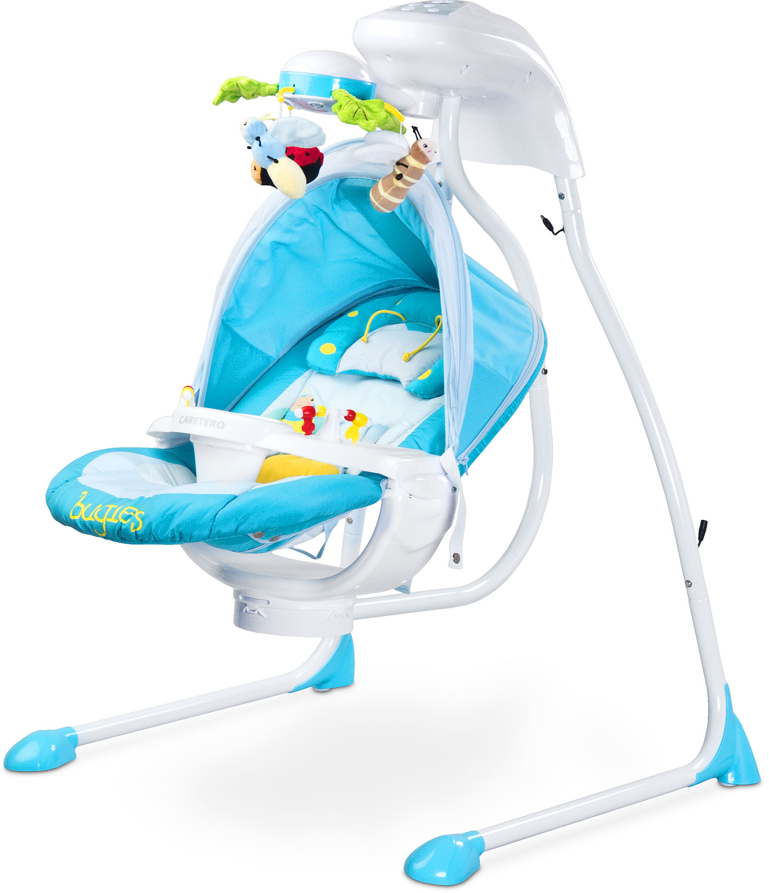 Caretero Bugies Balançoire pour bébé avec siège rotatif et minuteur mobile avec lumières